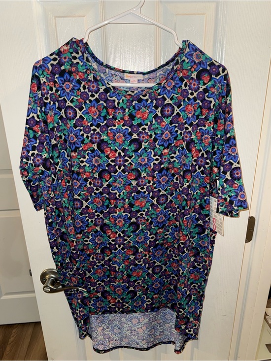 LuLaRoe Dresses & Skirts - LuLaRoe Irma Floral Geometric Purple & Blue Tunic